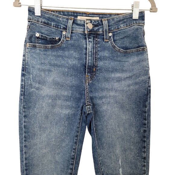 Levis 721 High Rise Skinny Jeans Womens Size 26 Blue Denim Stretch - Picture 3 of 8